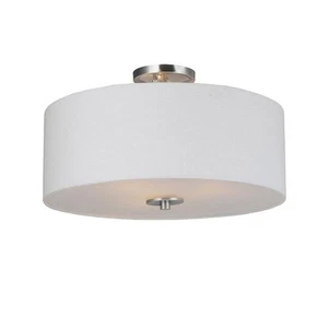 Lighting 11 x 18 Bongo 3 Light Flush Mount, Satin Nickel - Picture 1 of 5