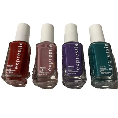 Lote de 4 esmaltes de uñas de secado rápido Essie Expressie 0,33 fl oz color surtido Foto 1 de 4
