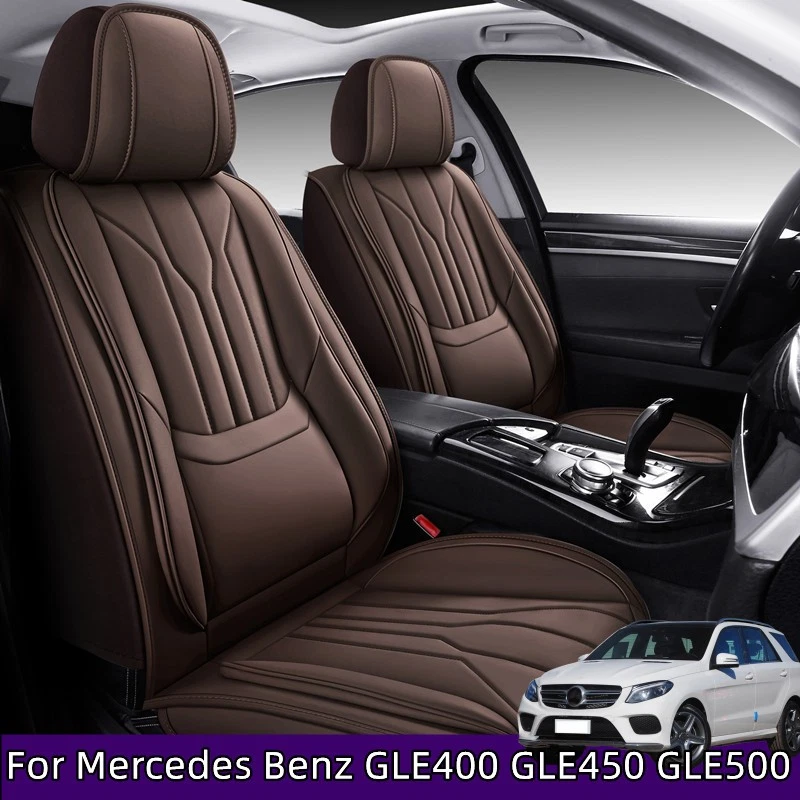 Fundas de asiento de auto de cuero PU de cobertura completa de 5 asientos para Mercedes Benz GLE400 GLE450 Foto 1 de 4