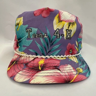 Vintage 80’s 90’s Texas 4-H Trucker Hat Baseball Cap Farm Ranch Flowers - Image 1 of 4