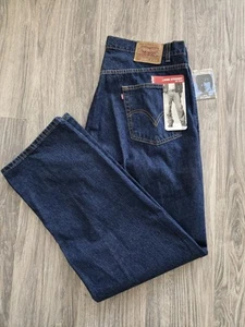 VTG Levi’s 569 Loose Straight Denim Jeans Dark Blue 38x34 Rigid Baggy NWT - Picture 1 of 7