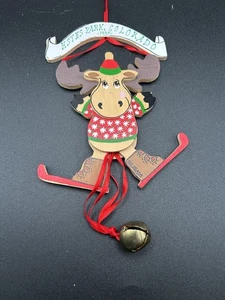 Vintage Holz Zugschnur Spielzeug Jumping Jack Rentier Ornament 99’ Colorado - Bild 1 von 6