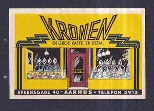Denmark Poster Stamp  KRONEN COFFEE ROASTER AARHUS - Picture 1 of 1