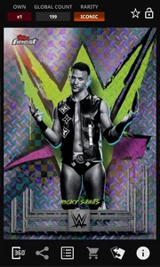 Ricky Saints - Purple Checkerboard  199cc Iconic - Topps Slam WWE Finest 25 - Picture 1 of 1