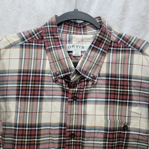 Camisa gruesa ORVIS Classic Collection a cuadros con botones para hombre XL manga larga - Imagen 1 de 12