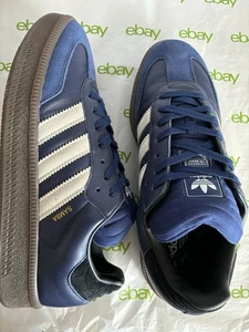 Scarpe sneakers uomo Adidas Samba XLG blu scuro gomma IE9179 taglia 13 indossate una volta - Foto 1 di 11