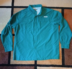 Herren Habit River Hemd Knopfleiste Langarm grün belüftet Angeln XL 40+ Solar - Bild 1 von 9