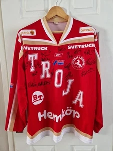 Reebok If Troja-Ljungby Sweden Hand Signed Ice Hockey Team Jersey Shirt RARE - Picture 1 of 8