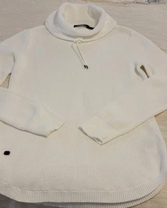 Lauren Ralph Lauren White Thermal Waffle Knit Long Sleeve Pullover Shirt M  - Picture 1 of 10