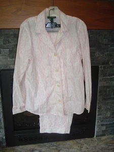 Juego de 2 pijamas LAUREN Ralph Lauren rosa toile pijama 100 % algodón talla XL - Imagen 1 de 8