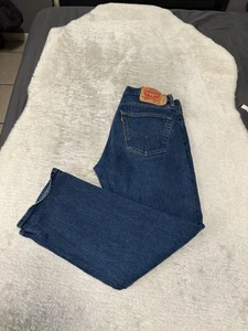 Levi’s 501 Original Straight Mens Blue Denim Jeans 34x32 Act 34x29 Button Fly - Picture 1 of 9