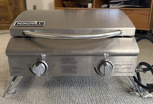 Nexgrill Portable Stainless Steel Gas Grill 20k BTU 247 Sq In 2 Burner New - Picture 1 of 15