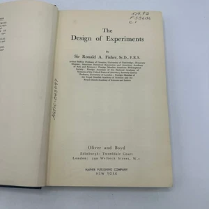 Versuchsplanung Sir Ronald Fisher Wissenschaft MINT-Wahrscheinlichkeitsstatistik 1953 - Bild 1 von 13