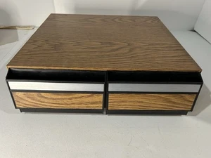 Vintage Wood Grain 2 Drawer VHS Tape Holder - Holds 24 Tapes - Picture 1 of 8