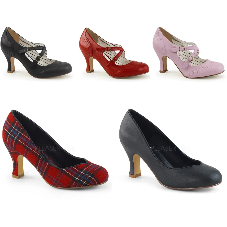 Pleaser Pin Up Alta Costura Entrecruzada Mary Jane Bomba Adulto Mujer Tacones Solapa 3X Foto 1 de 1