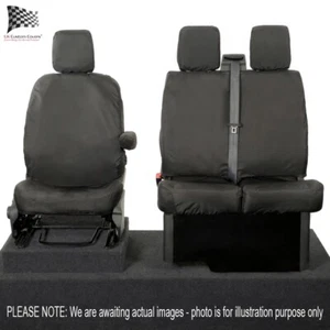 FORD TRANSIT VAN MK9 FRONT SEAT COVERS WATERPROOF (2025 ONWARDS) BLACK 1197 - Picture 1 of 1