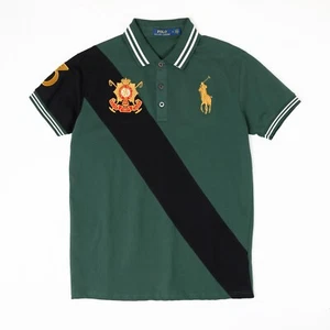Polo Ralph Lauren Sash Crest Polo Shirt XXL Green Gold Embroidered Logo - Picture 1 of 11