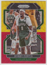2021-22 Panini Prizm Tmall Asia Bucks Bobby Portis Gold Red Wave Prizm #87 SP