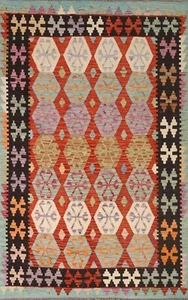 Flat Woven Tribal South-Western Reversible Kilim Area Rug 6'x8' Geometric Carpet - Picture 1 of 9