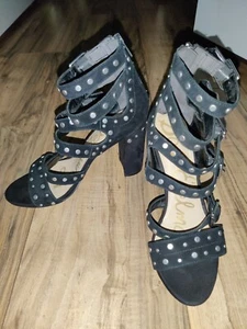 Sam Edelman Women's Studded Black Suede High Heels Size: 8 - Picture 1 of 10
