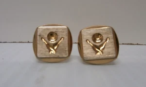 Vintage Swank FO Gold-Tone Bowling Cufflinks Bowling Ball Bowling Pins - Picture 1 of 4