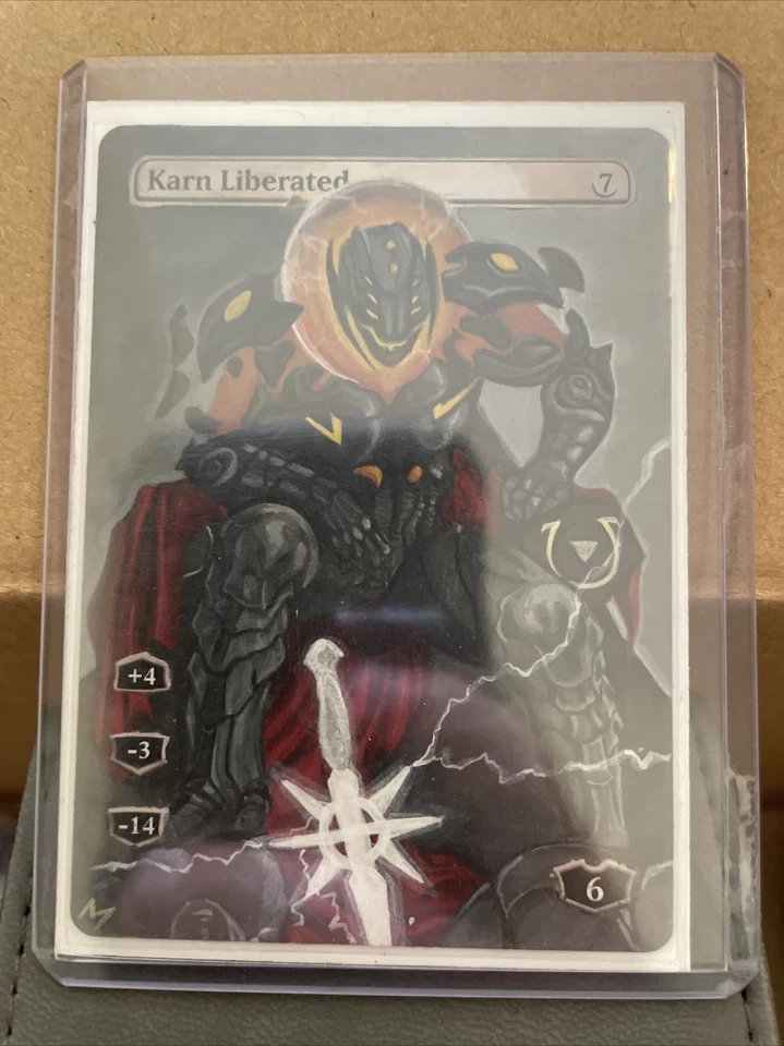 Mtg Altered Art Karn Liberated | Marvel Ultron On Throne [Annihilation Conquest] - Image 1 of 4