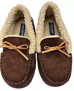 Dockers Moccasins Slippers Brown Fleece Fuzzy Lined Unisex 13-1 childrens - Picture 1 of 6