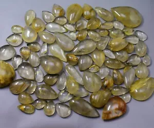 Lote al por mayor de 5000 quilates de cuarzo cabujón dorado rutilo envolvente de alambre de piedras preciosas V84-13 - Imagen 1 de 10