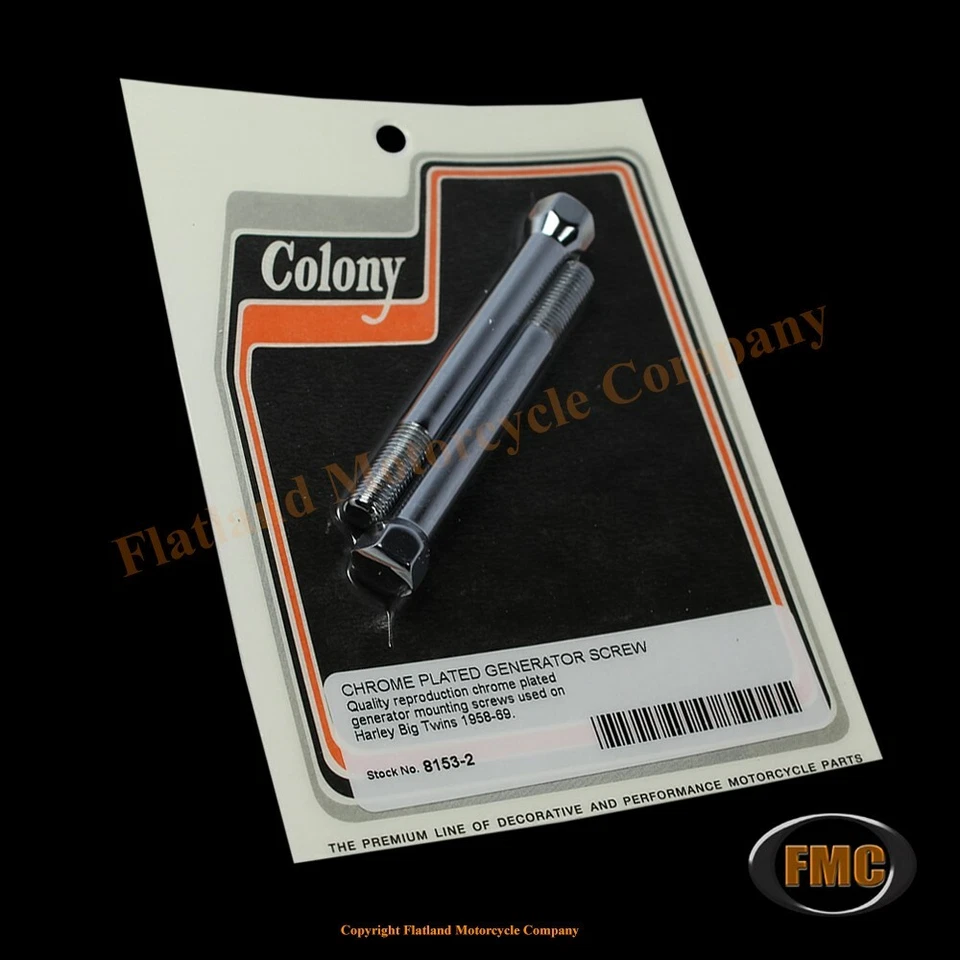 Colony 8153-2, Generator Screw Kit, 1958-1969 Big Twin, P/N 30011-58, Chrome Foto 1 de 1