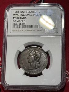 1783 Washington Unity States NGC VF Details Colonial Copper Cent - Picture 1 of 6