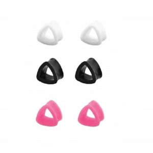 Pair of Silicone Triangle Design Ear Plugs 8ga- 11/16 - Picture 1 of 6