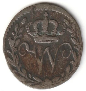 1818 German States Württemberg Kreuzer Silver Scarce Small 15mm Free Shipping - Picture 1 of 2