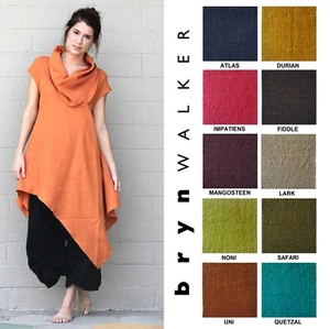 BRYN WALKER Light Linen NOA TUNIC Long Flared A-Line Top XS S M L XL COLORS - Picture 1 of 21
