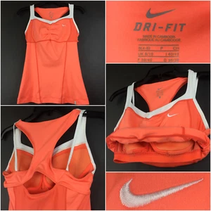 Nike Youth Girls Small (28 in Bust) Salmon Orange Racerback Active Tennis Tank - Picture 1 of 12