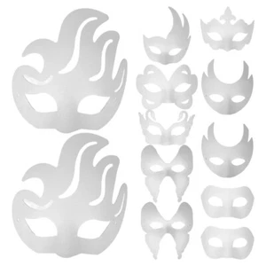 16PCS Unpainted Mask Uncolored Masquerade Masks Paper Molding Blank Masks - Picture 1 of 12