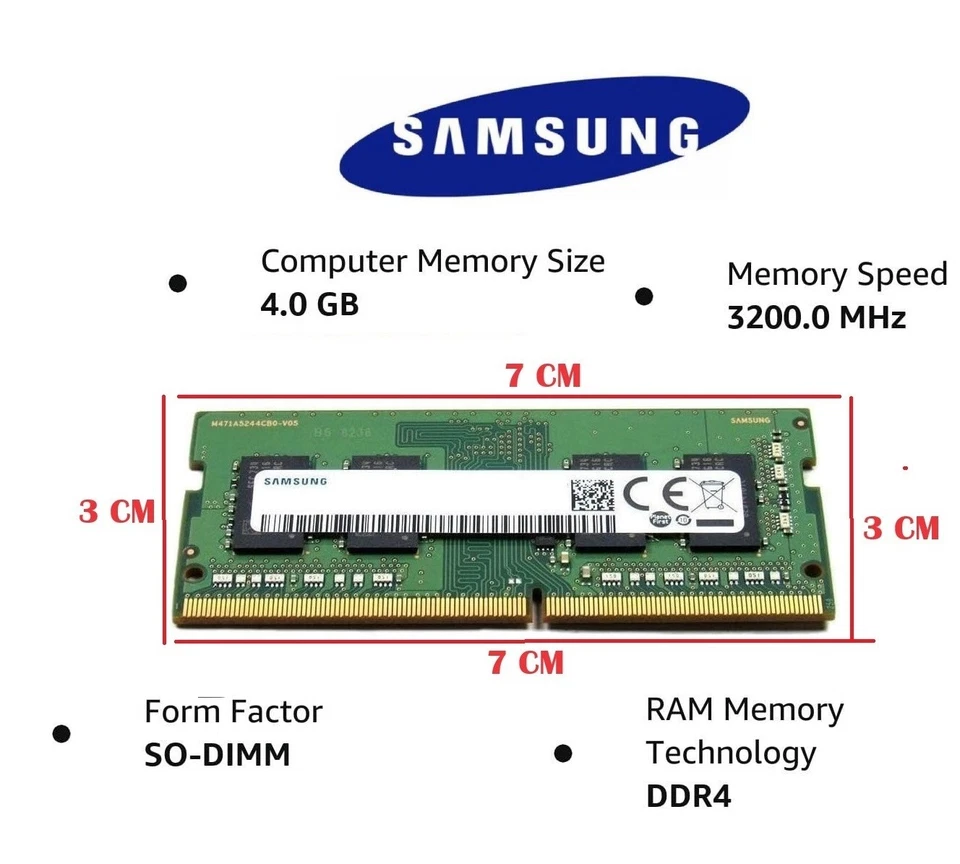 Samsung RAM SODIMM 4 GB DDR4 3200 MHz 1Rx16 PC4-3200AA 260 pin M471A5244CB0-CWE - Immagine 1 di 4