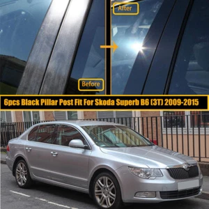 Kit de calcomanías negras para postes de pilar de puerta aptos para Skoda Superb B6 (3T) 2009-2015 - Imagen 1 de 15