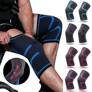 Elastic Knee Pads Fitness Knee Support Brace Sports Compression Sleeve Straps US - Picture 1 of 21