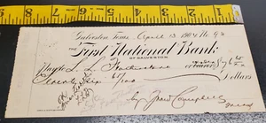 1904 Cancelled Check - The First National Bank of Galveston - Picture 1 of 3