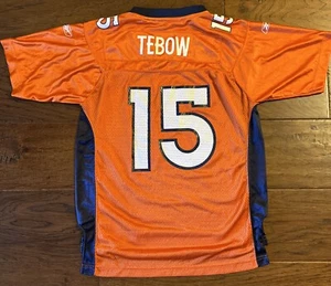 Tim Tebow Denver Broncos Jersey Reebok Youth Large 14-16 Orange On Field NFL - Picture 1 of 8