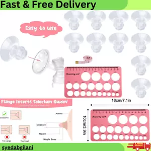 Breast Pump Flange Inserts with Soft Ruler & Nipple Ruler, 5 Sizes (13-21Mm) Sil - Picture 1 of 8