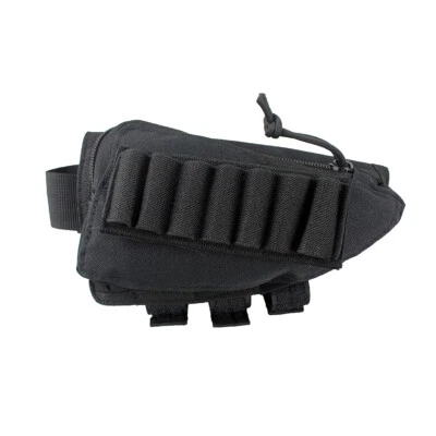 Tactical Shotgun Rifle Buttstock Cheek Rest Shell Holder Mag Ammo Pouch Hunting - Image 1 of 4