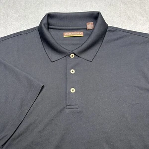 Cubavera Mens Polo Black Short Sleeve Polyester Stretch golf Shirt Size XL K522 - Picture 1 of 5