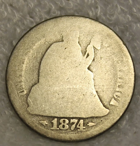 1874 seated dime Cover