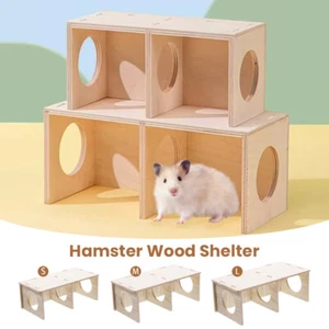 Wooden Hamster House Exercise Toy Hideout Playground Cage Nesting Pet Supplies - Picture 1 of 13