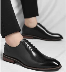 Hombres Zapatos Informales de Cuero Primavera Negocios Formales Cuero Traje Boda Vestido Zapatos - Imagen 1 de 23
