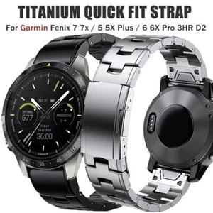 Titanium Quick Fit Watch Band Strap 22/26mm For Garmin Fenix 7X 7 6 6X 5 5X 3 HR - Picture 1 of 30