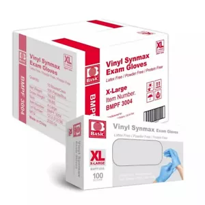 Case of 1000 Basic Blue Vinyl Synmax Exam Gloves XL SIZE BMPF-3004 - Picture 1 of 3