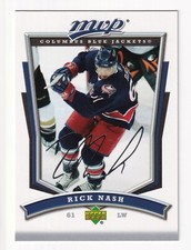 2007-08 UPPER DECK MVP HOCKEY- RICK NASH NO. 22 COLUMBUS BLUE JACKETS CAPTAIN!🔥