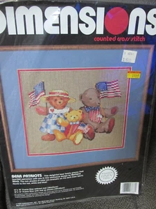 " BEAR PATRIOTS - COUNTED CROSS STITCH KIT"" - NEW - Picture 1 of 2